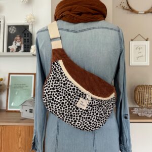 FRIEDA Hipbag Colorblock Leo/Cord zimt