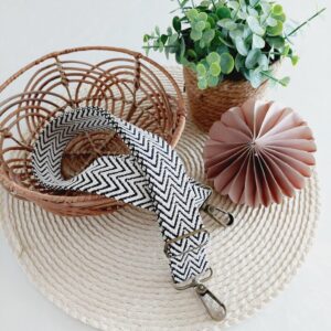 Taschengurt CHEVRON ecru/schwarz