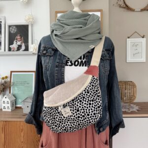 FRIEDA Hipbag Colorblock Leo/creme/rosa