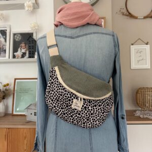 FRIEDA Hipbag Colorblock Leo/Cord salbei