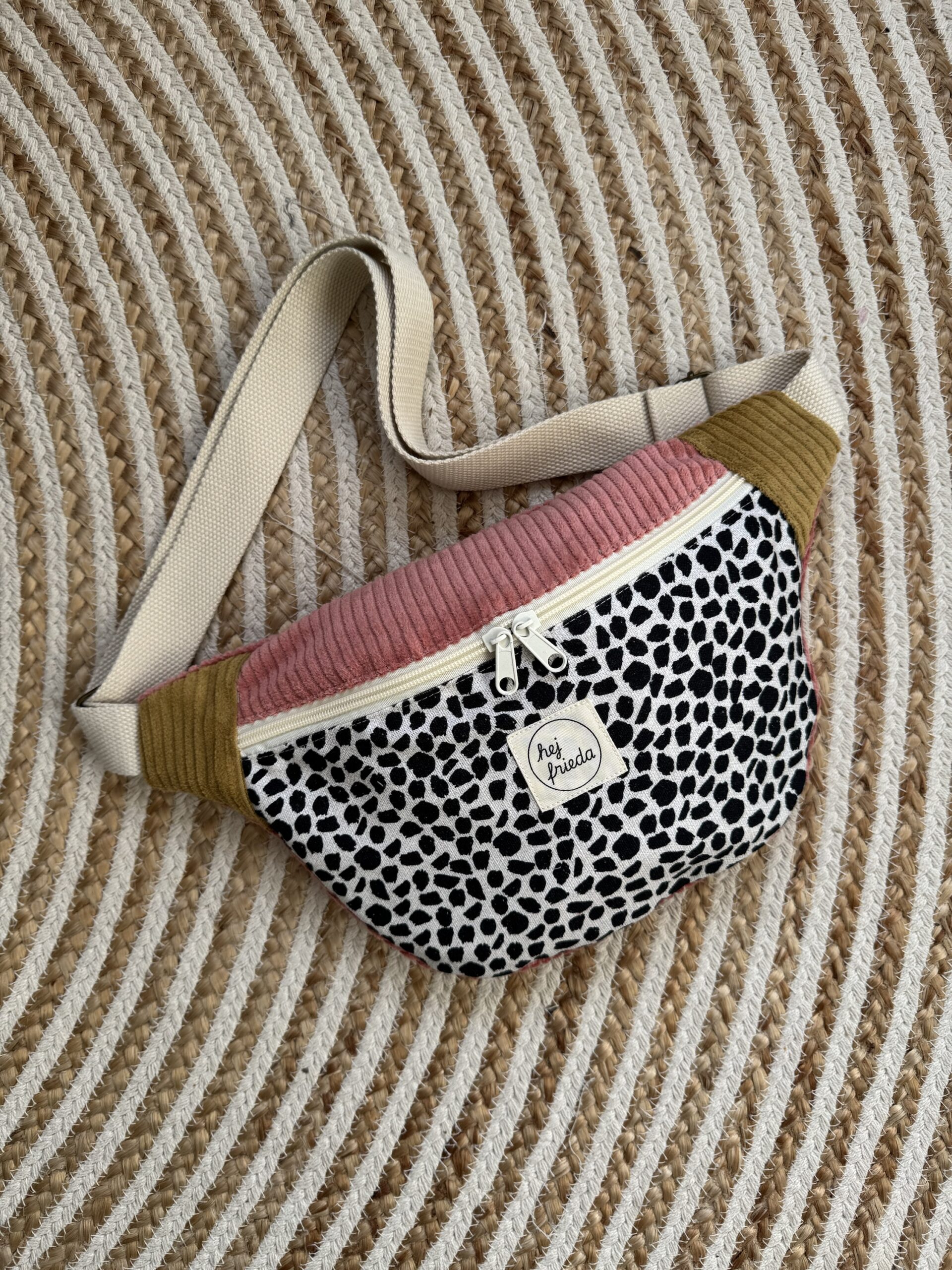 HEDI Hipbag Colorblock Cord Leo/rosa/senf