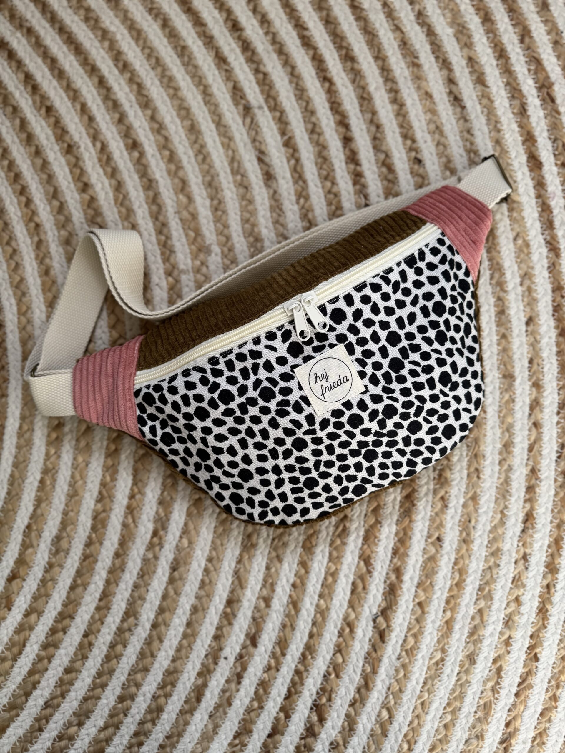 HEDI Hipbag Colorblock Cord Leo/oliv/rosa