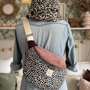 FRIEDA Hipbag Colorblock Leo/altrosa/beere