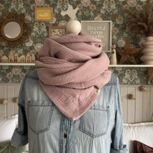 HANNA Musselintuch XL Altrosa