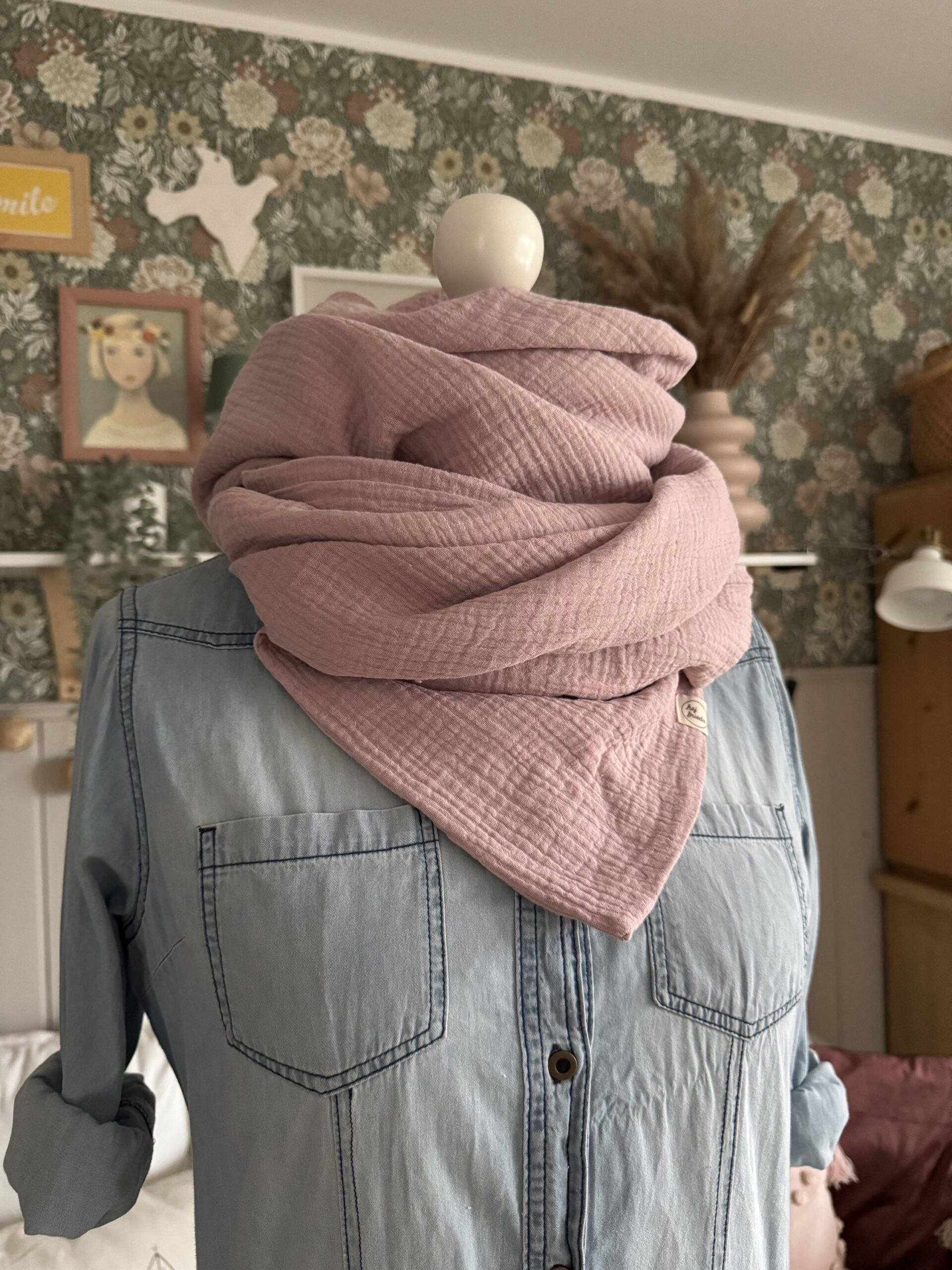 HANNA Musselintuch XL Altrosa – Bild 5