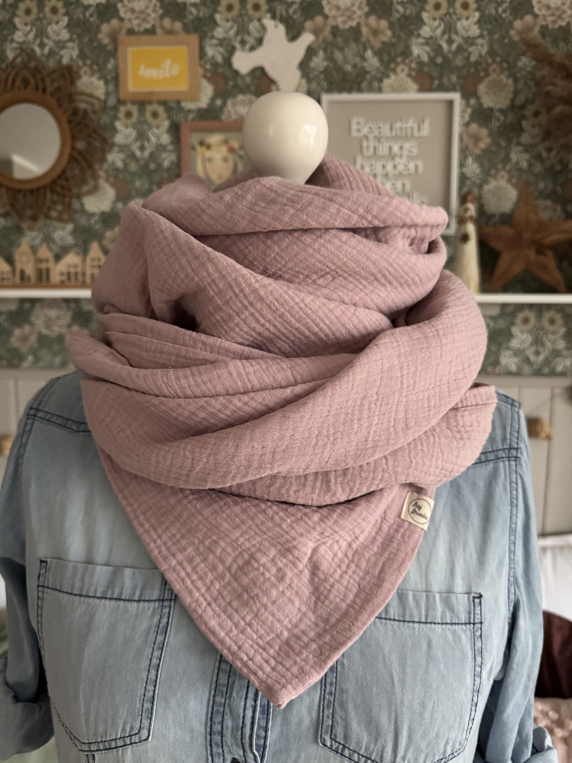 HANNA Musselintuch XL Altrosa – Bild 7