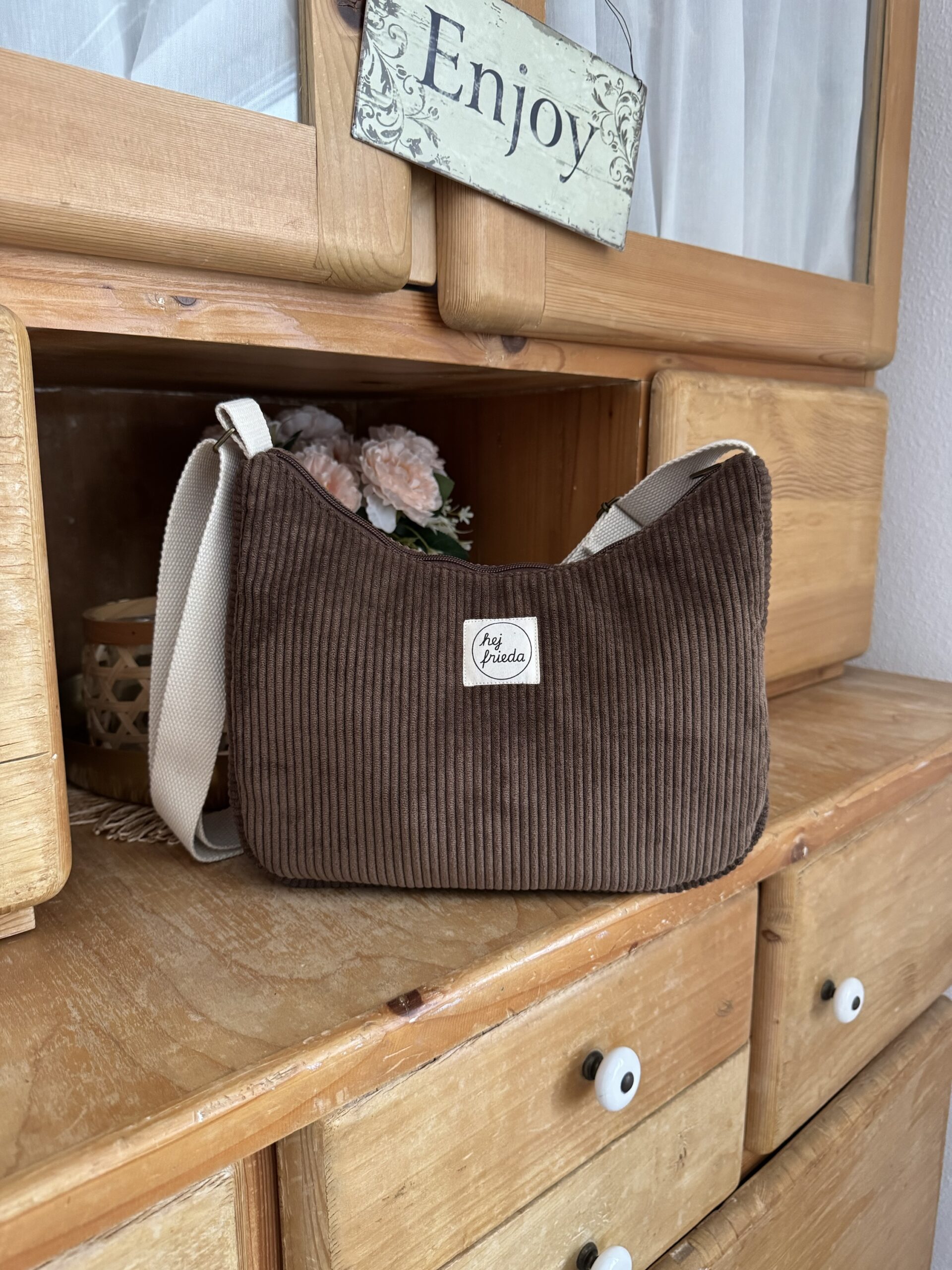 MAJA Crossbody-Bag Cord dunkelbraun